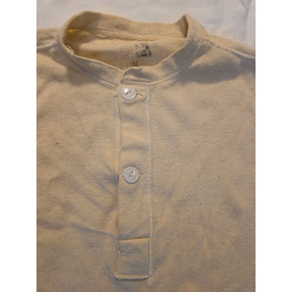 Vintage Military Wool Blend Henley Thermal Shirt And Pants Undershirt Men's M - Picture 4 of 12